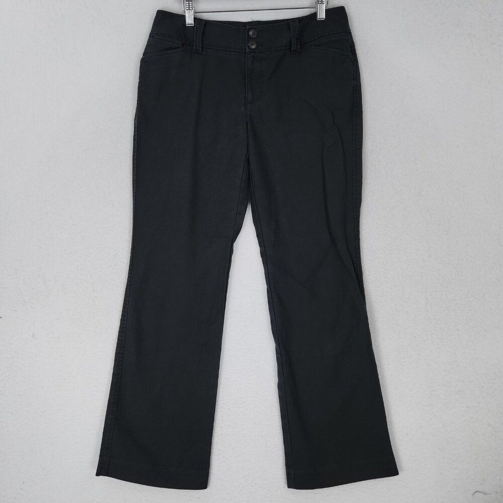 Eddie Bauer Pants Womens 8 Black Vashon Fit Stretch Bootcut Mid Rise Chino